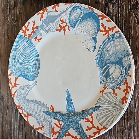 Set of 6 ~ 222 Fifth Coastal Living "Grenada" 11 Inch Dinner Plates - Picture 7 of 11